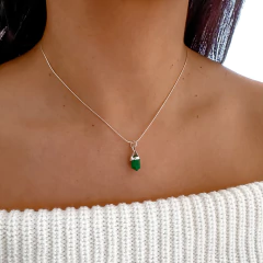 collar pendulo cuarzo verde