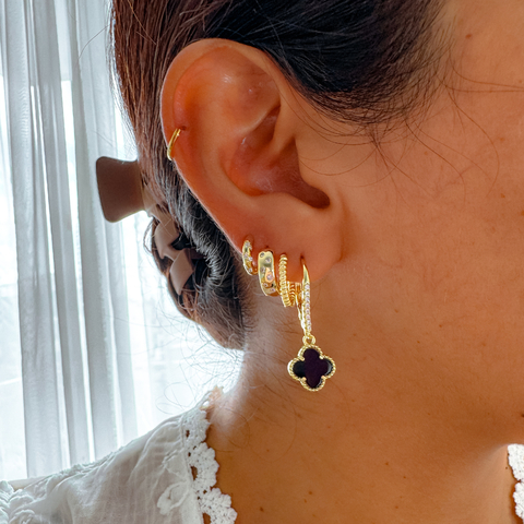 Argollas van cleef negro (par)