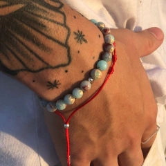 PULSEIRA JASPE IMPERIAL - ESFERA PRATA 925 - PROTEÇÃO E ESTABILIDADE - comprar online