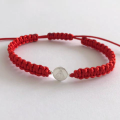 Pulseira vermelha medalha Nossa Senhora Aparecida Prata 925 Adulto