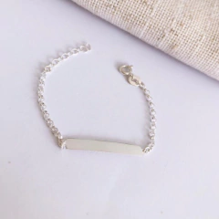Pulseira Infantil Plaquinha Personaliável Prata 925 na internet