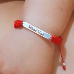 Pulseira Artesanal Baby Plaquinha Personalizada Prata 925 - comprar online