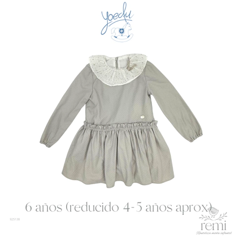 Vestido gris con puntitos dorados 6 años (reducido 4-5 años) Yoedu - comprar en línea