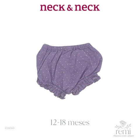 Pololo morado con bolitas blancas 12-18 meses Neck & Neck