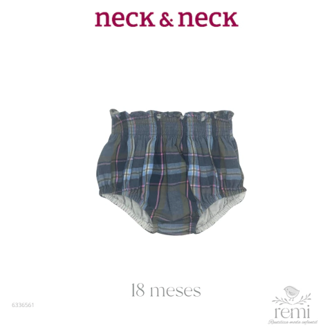 Pololo cuadros verdes azules y rosas 18 meses Neck & Neck