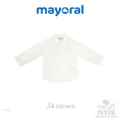 Camisa blanca acabado lino 24 meses Mayoral - comprar en línea