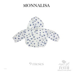 Chamarra ligera blanca con flores azules 9 meses Monnalisa - comprar en línea