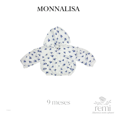 Chamarra ligera blanca con flores azules 9 meses Monnalisa - comprar en línea