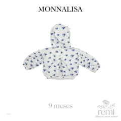 Chamarra ligera blanca con flores azules 9 meses Monnalisa en internet