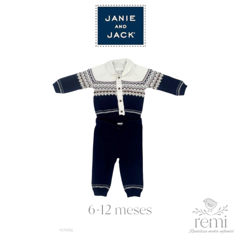Conjunto pantalón y jersey de punto 6-12 meses Janie and Jack