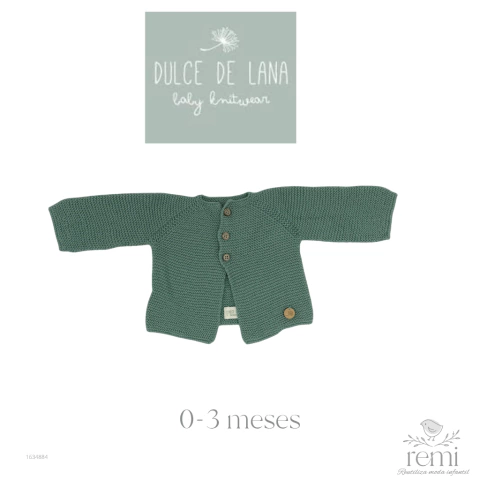 Suéter de punto verde 0-3 meses Dulce de Lana - comprar en línea