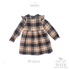 Vestido cuadros grises y cafés 10 años Nanos