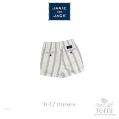 Short blanco con líneas azules y rojas 6-12 meses Janie & Jack en internet