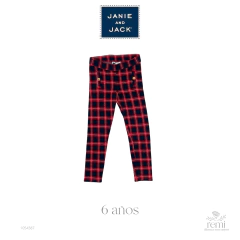 Leggins cuadros azules con rojo 6 años Janie & Jack