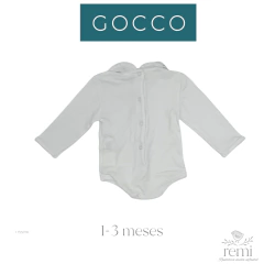Body blanco cuello pique bolitas azules 1-3 meses Gocco en internet