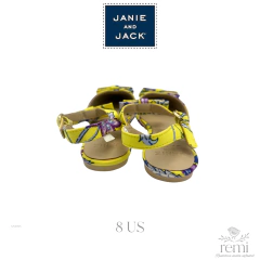 Zapato amarillo con flores moradas 8 US Janie & Jack en internet