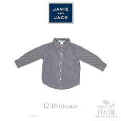 Camisa líneas azules y blancas 12-18 meses Janie and Jack