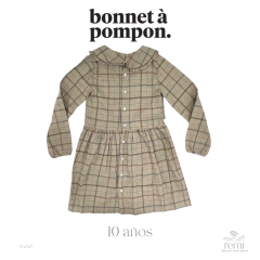 Vestido cuadros beige 10 años Bonnet a Pompon en internet