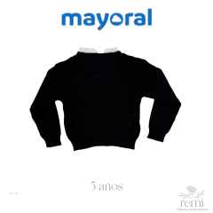 Suéter negro con cuello blanco 5 años Mayoral - REMI