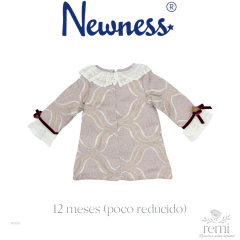 Vestido beige con detalles dorados y vino 12 meses (poco reducido) Newness en internet