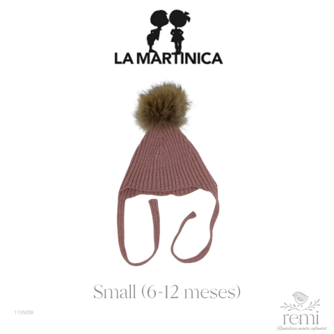Gorrito tejido rosa con borla Small (6-12 meses) La Martinica - comprar en línea