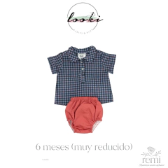 Conjunto camisa cuadros azules y pololo 6 meses (muy reducido) Lookiebabies - comprar en línea