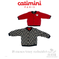 Suéter reversible rojo y ositos 18 meses (reducido) Catimini - comprar en línea