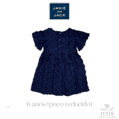 Vestido azul marino con flores bordadas 6 años (poco reducido) Janie & Jack en internet