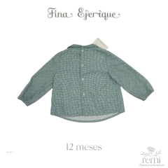 Camisa cuadritos verdes y blancos 12 meses Fina Ejerique en internet