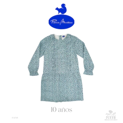 Vestido azul con hojas 10 años Patricia Mendiluce - comprar en línea