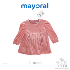 Vestido terciopelo rosa 12 meses Mayoral