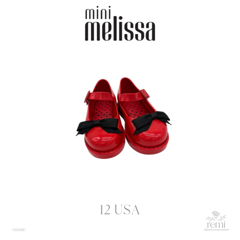 Ballerinas chunky rojas con moño negro 12 USA Mini Melissa