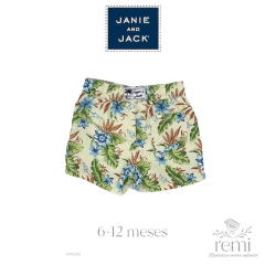 Traje de baño flores azules, verdes y cafés 6-12 meses Janie and Jack - comprar en línea