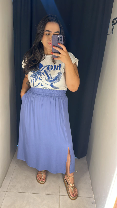 Conjunto de saia mídi + T-shirt - Leme