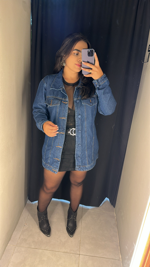 Jaqueta Máxi Jeans 100% - comprar online
