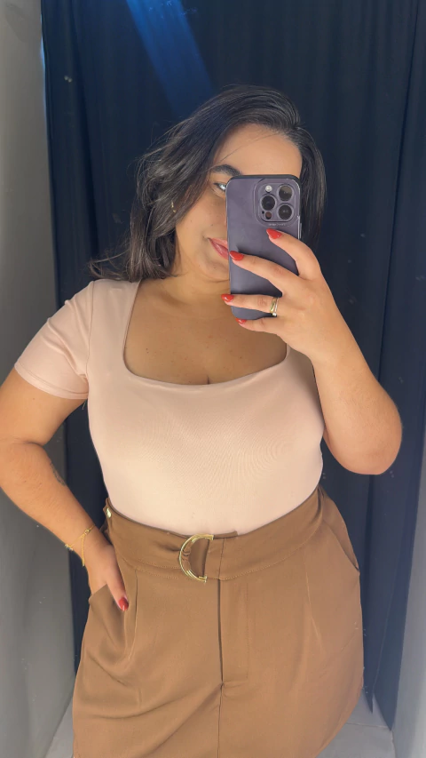 Body manga curta em Poliamida (decote quadrado) - Madrid - comprar online