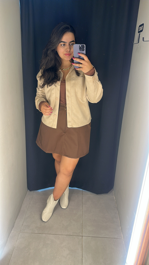 Jaqueta de suede - Canela - comprar online