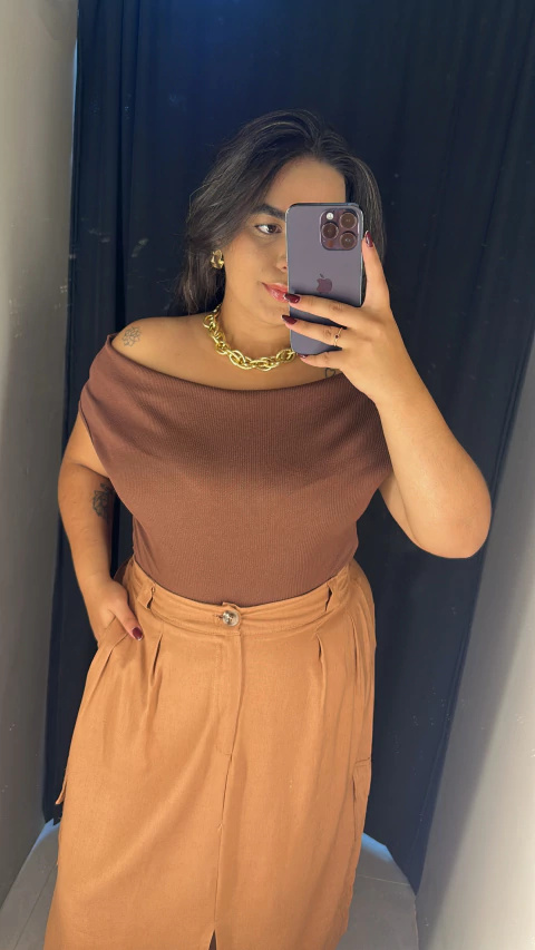 Blusa em malha canelada de algodão - Irlanda - comprar online