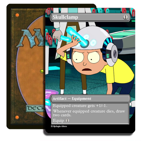 Skullclamp - Carta Proxy Rick and Morty Alter Custom Magic The Gathering