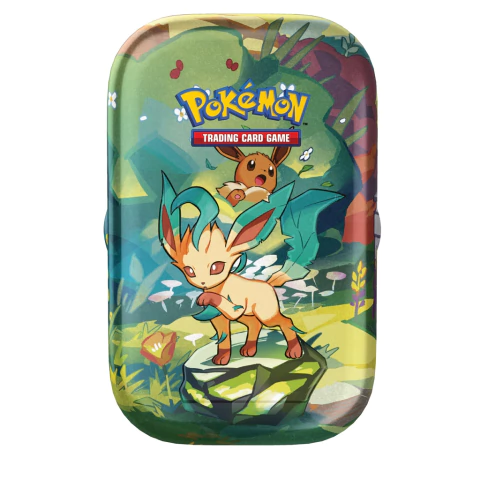 Pokemon – Escarlata y Purpura – Evoluciones Prismaticas – Mini Tin – Leafeon EN ESPAÑOL - comprar online