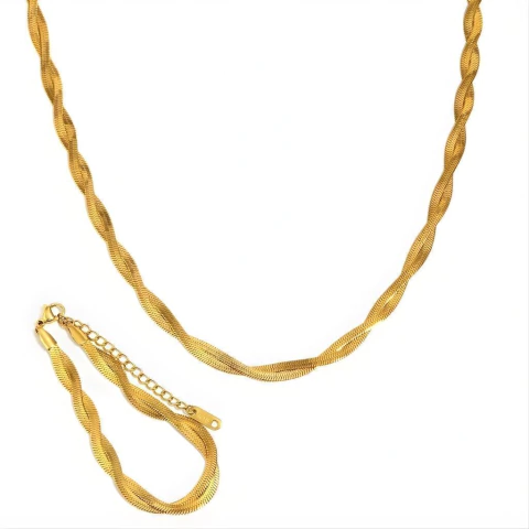 Colar e Pulseira Twisted Elegance