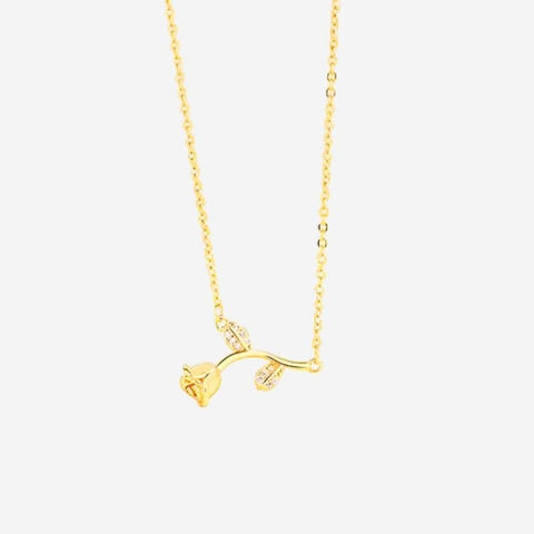 Colar de Prata 925 com Pingente tulipa Cravejado em Zircônia - comprar online