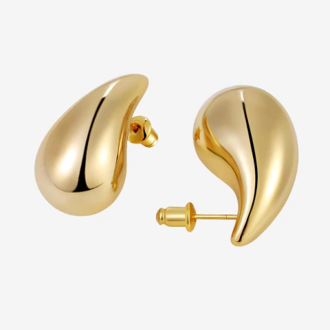 Brinco Gota Esculpida Dourado - comprar online