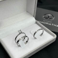 Aliança 2mm lisa - banhada a ródio | PRATA 950 na internet