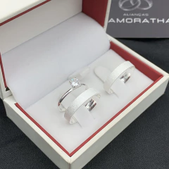 Aliança em 4mm (fosco diamantado) | PRATA 950 na internet