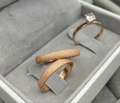 aliança 3mm anatômica fosca (banhada a ouro rosê) | PRATA 950 - comprar online