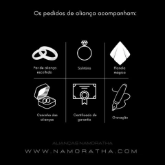 aliança 2mm (c/ 15 pedras em zircônia) | PRATA 950 - Fábrica de Alianças Namoratha 