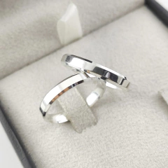 Aliança 3mm chanfrada | PRATA 950 - loja online