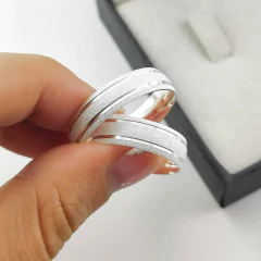 Aliança 5mm (anatômica c/ 2 canais) | PRATA 950