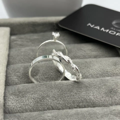 Aliança 3mm torcida (masculina lisa) | PRATA 950 na internet